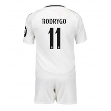 Real Madrid Rodrygo Goes #11 Hjemmedraktsett Barn 2024-25 Kortermet (+ korte bukser)